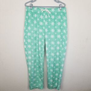 Nuvano Mint Green Snowflake Drawstring PJ Bottoms‎